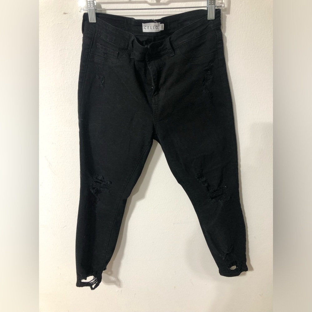 Cello black boutique destructed skinny jeans